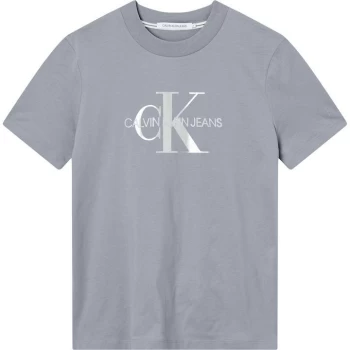 Image of Calvin Klein Jeans Glossy Mono T Shirt - MARBLE GREY PS8