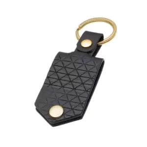 Image of Patterned Black Leather Key Engravable Tag Y2685
