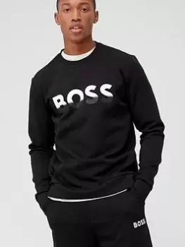 Image of BOSS Salbo 1 Logo Sweatshirt - Black Size M Men