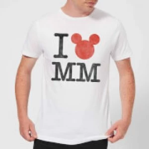 Disney Mickey Mouse I Heart MM T-Shirt - White - XXL - Black