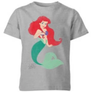 image of Disney The Little Mermaid Princess Ariel Classic Kids T-Shirt - Grey - 11-12 Years