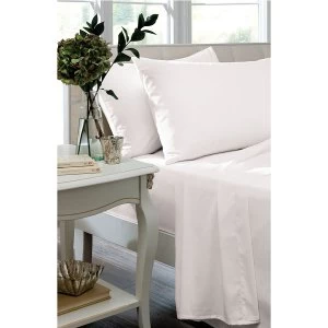 image of Catherine Lansfield White Non-Iron Plain Dye Flat Sheet - King