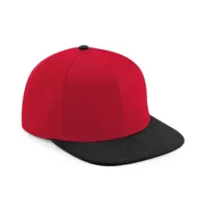 Image of Beechfield Unisex Adult Snapback Cap (One Size) (Red/Black)
