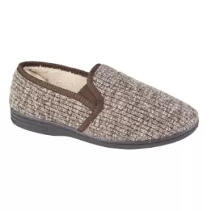 Image of Zedzzz Mens Keith Fluffy Classic Slippers (7 UK) (Brown)