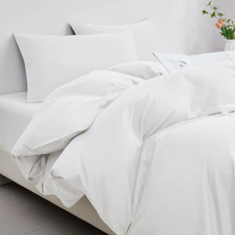 Image of Ezysleep Ezysleep 100% Egyptian Cotton Silver Duvet Cover Set in White Size: Super King White Super King Unisex 0721545407115