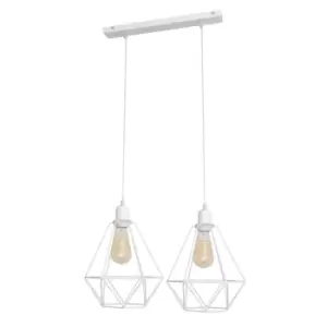 image of Karo Straight Bar Pendant Ceiling Light White 50cm