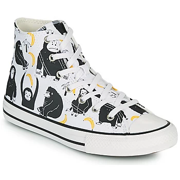 Image of Converse CHUCK TAYLOR ALL STAR GOING BANANAS HI boys's Childrens Shoes (High-top Trainers) in White,1.5 kid