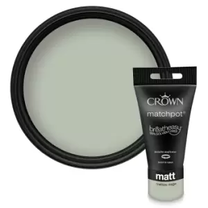 Crown Walls & Ceilings Matt Emulsion Mellow Sage Tester - 40ml