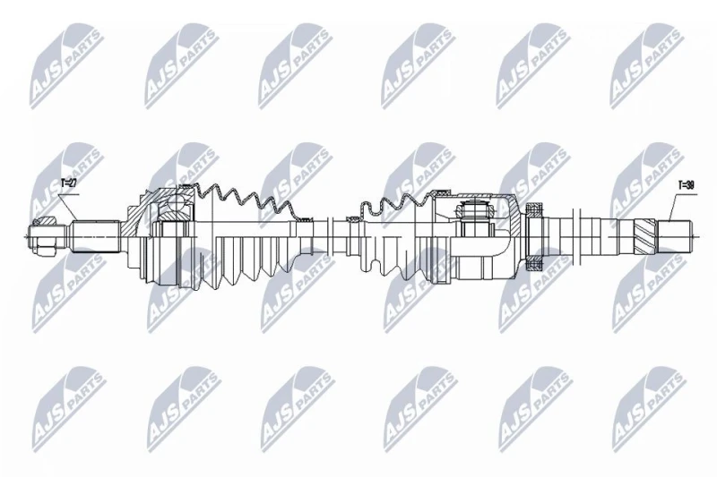 Image of NTY NPW-RE-212 Drive shaft 6-Speed Manual Transmission, Front Axle Right Drive Shaft (13)