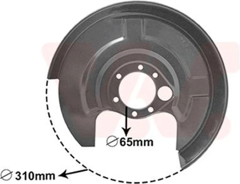 Image of VAN WEZEL Brake disc backing plate VAN WEZEL 0322374