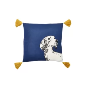 image of Joules Sketchy Dogs Navy Cushion Navy