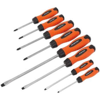 Image of Sealey 8 Piece Hi Vis Hammer Through Screwdriver Set