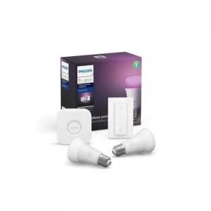 Image of Philips Hue White and Colour Ambiance E27 Bridge + Dimmer Starter Kit