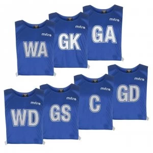 image of Mitre 7 Pack Netball Mesh Hi Viz Bibs - Royal 7 Pack