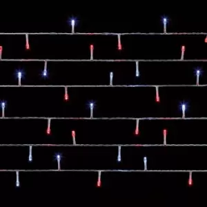 Image of Premier Decorations Limited 200 White/red Multi-Action Supabrights LED String Lights With Clear Cable