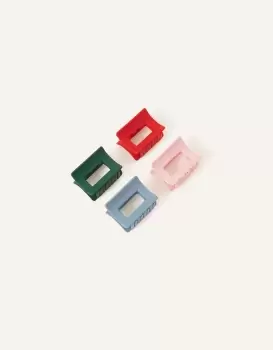 Image of Accessorize Womens Matt Square Claw Clips 4 Pack