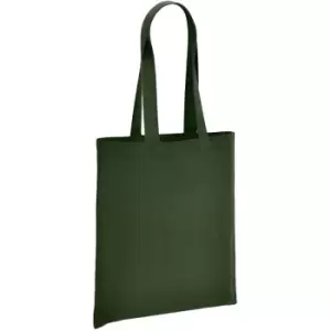 image of Brand Lab - Organic Cotton Long Handle Shopper Bag (One Size) (Forest Green)