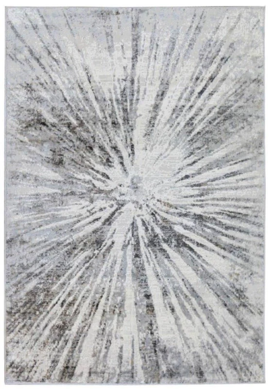 Image of THE RUGS Abstract Collection Burst Design Rug in Grey D149A Size: 160cm x 230cm Grey Unisex 160cm x 230 cm