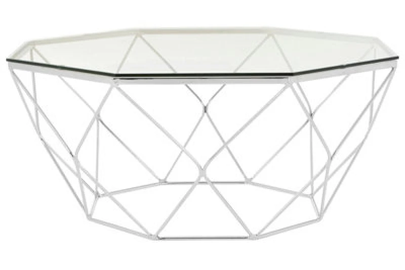 Image of Orsina Allure Tempered Glass Chrome Coffee Table