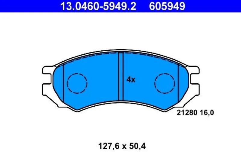 Image of ATE 13.0460-5949.2 Brake pad set excl. wear warning contact Brake Pad Set,disc brake (402)