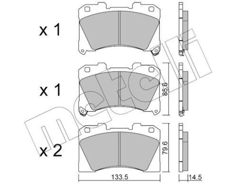 Image of METELLI Brake pad set METELLI 22-1288-0
