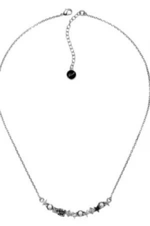 image of Ladies Karl Lagerfeld Silver Plated Eclectic Curved Bar Necklace 5378225