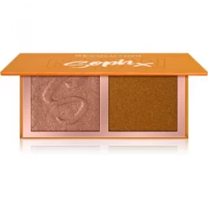 Image of Makeup Revolution Soph X Face Duo Highlighting Palette Shade Honey Glaze 9 g