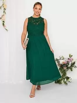 Image of Yours Occasion Lace Maxi Dress, Green, Size 16, Women
