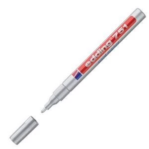 Image of Original Edding 751 Paint Marker Fine Bullet Tip 1 2mm Silver Pack of 10 Paint Markers