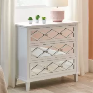 Image of Pacific Puglia 3 Drawer Chest, Painted Pine White