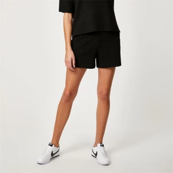 image of Jack Wills Ribbed Lounge Knitted Shorts - Black