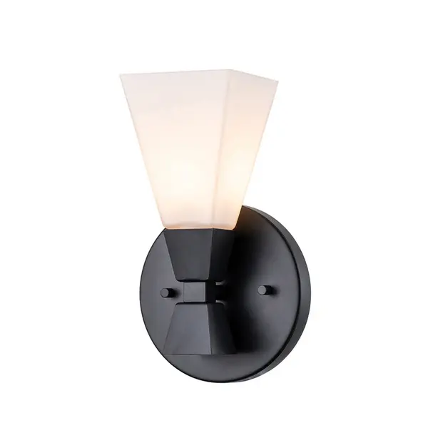 image of Elstead Bowtie Glass Wall Light - Matt Black