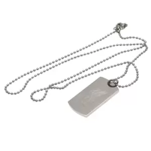 Image of Liverpool FC Engraved Liverbird Dog Tag And Chain (One Size) (Silver)