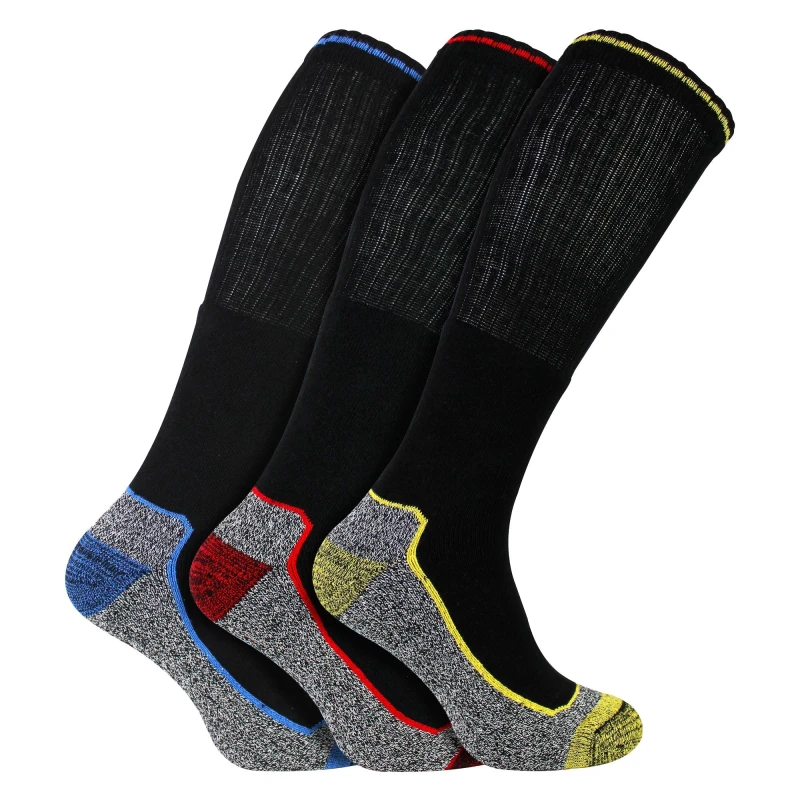 Image of Sock Snob Sock Snob Men Knee High Bamboo Work Socks for Steel Toe Boots Anti Sweat Heavy Duty Size: 6-11 Multi 6-11 Male 5056632623174