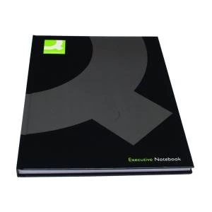 Image of Q-Connect Hardback Casebound Notebook A4 Black Pack of 3 KF03725