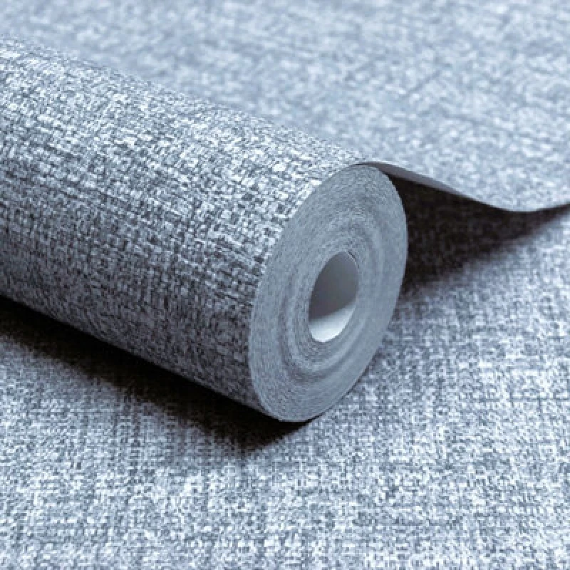 Image of Paul Moneypenny Denim Blue Rotan Textile Textured Wallpaper For Grandeco