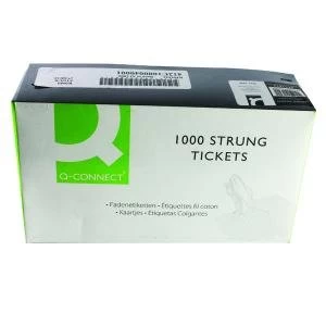 Image of Strung Ticket 70x44mm White Pack of 1000 KF01622
