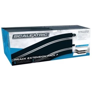 image of 4 x 350mm Straights 4 x Radius 3 Curve 22.5&deg; Scalextric Track Extension Pack 7