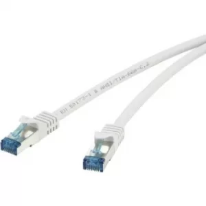 Image of Renkforce RF-4145277 RJ45 Network cable, patch cable CAT 6A S/FTP 25.00cm Grey incl. detent, Flame-retardant