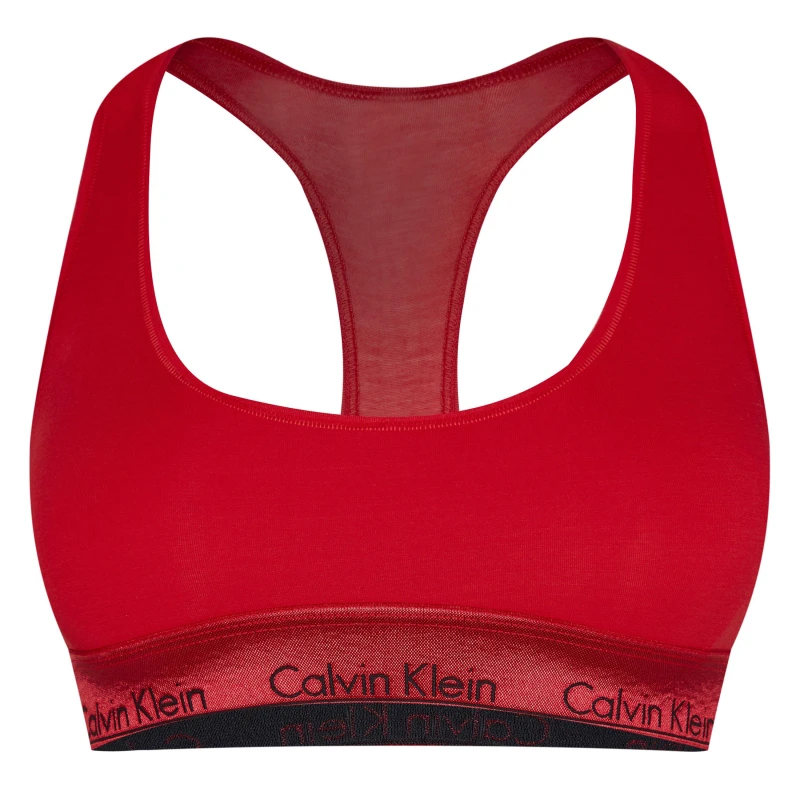 Image of Calvin Klein Modern Cotton Logo Bralette - Red Red 10