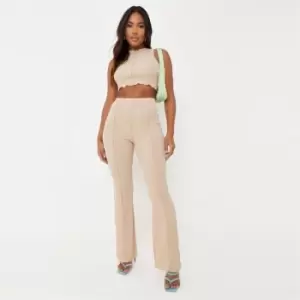 Missguided Seam Crop and Flares Set - Neutral