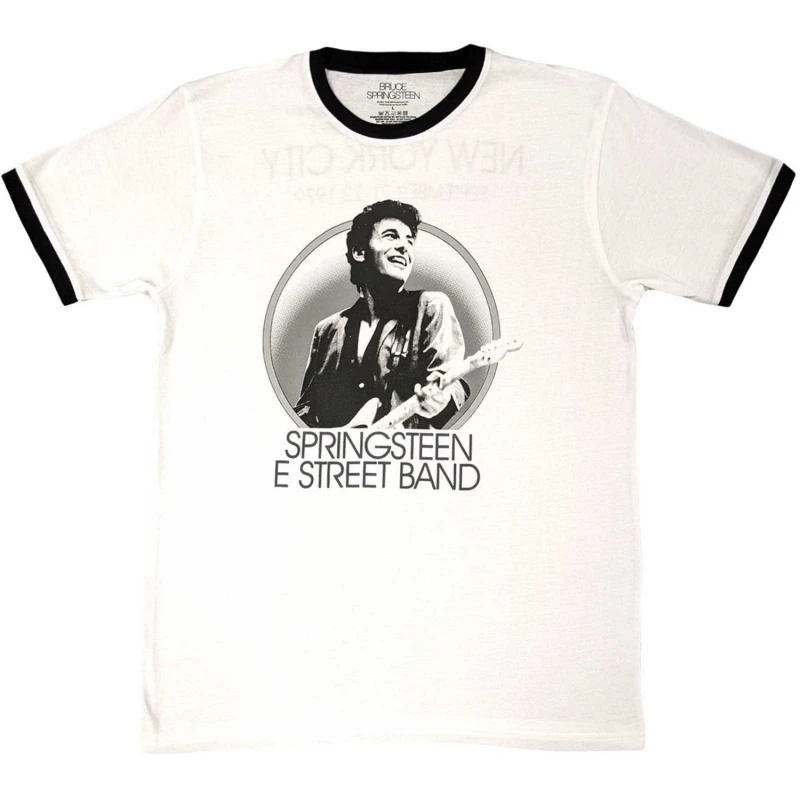 Image of Bruce Springsteen Mens New York T-Shirt in White Size: Medium White Male M