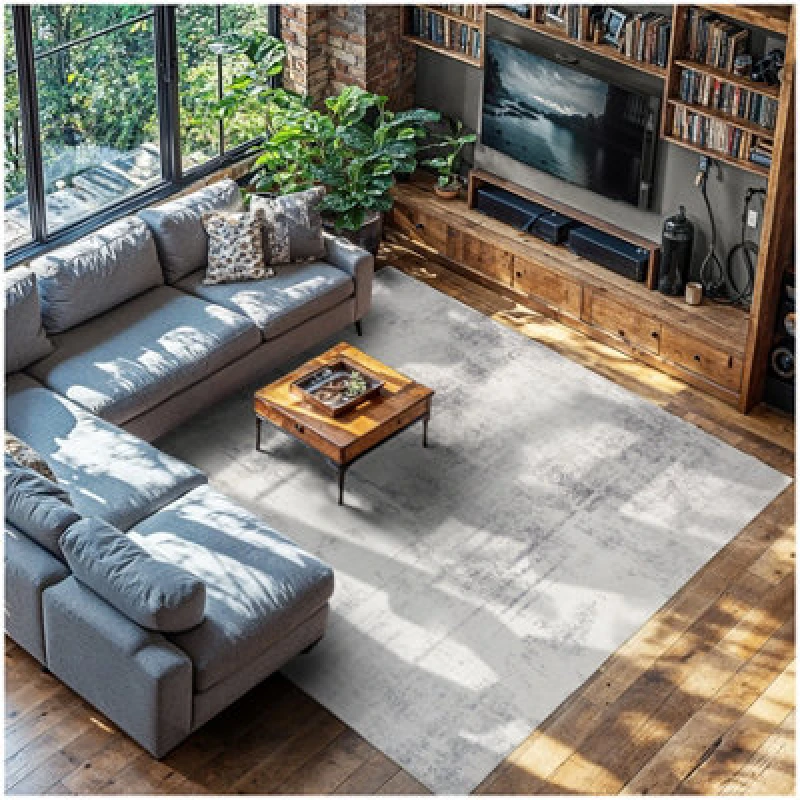 Image of Tectake Washable Rug Nadira - Different Sizes, Abstract Pattern, Synthetic Wool And Felt, Non-Slip 240 X 340 Cm - Beige/grey