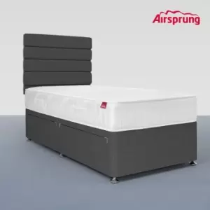 Image of Airsprung Single Hybrid Mattress With 2 Drawer Charcoal Divan