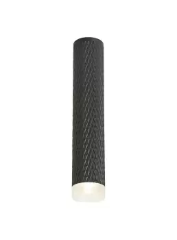 Image of 1 Light 30cm Surface Mounted Ceiling GU10, Sand Black, Acrylic Ring