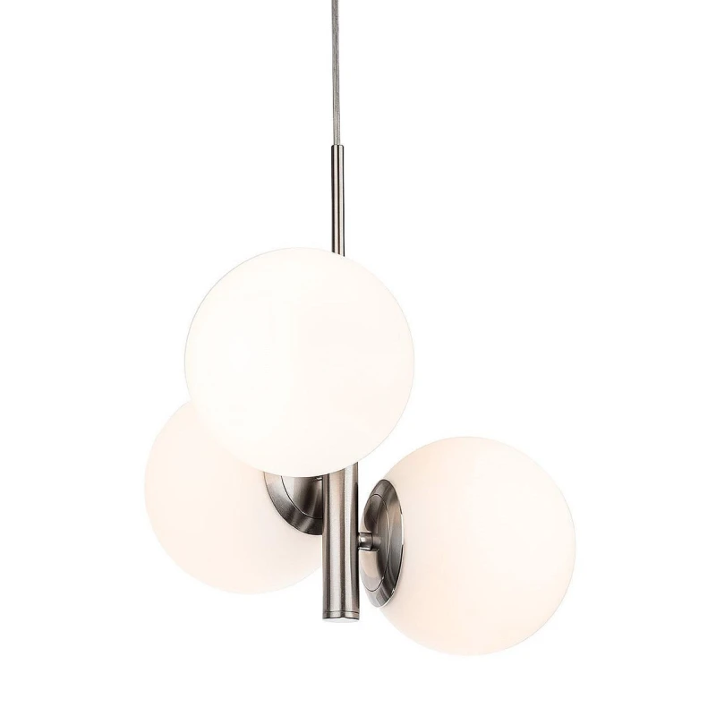 Image of Firstlight Oyster 3-Light Pendant Light Opal in Brushed Steel