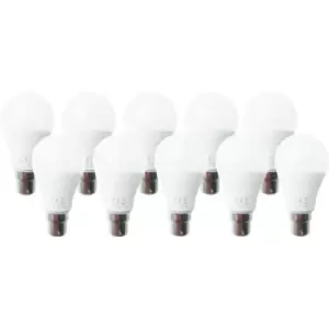 Image of 9W LED Ball Bulb B22 Warm White 3000K (Pack of 10)