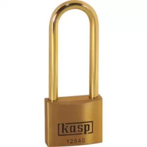 image of Kasp 125 Series Premium Brass Padlock Brass Shackle 40mm Extra Long