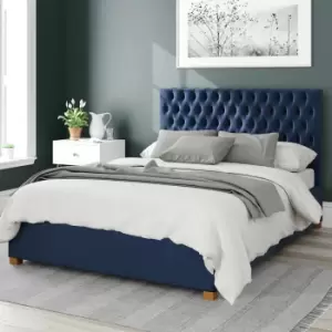 Image of Aspire Monroe Velvet Kingsize Ottoman Bedframe - Navy