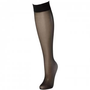 image of Wolford Satin touch 3 pair pack 20 denier knee high socks - Black